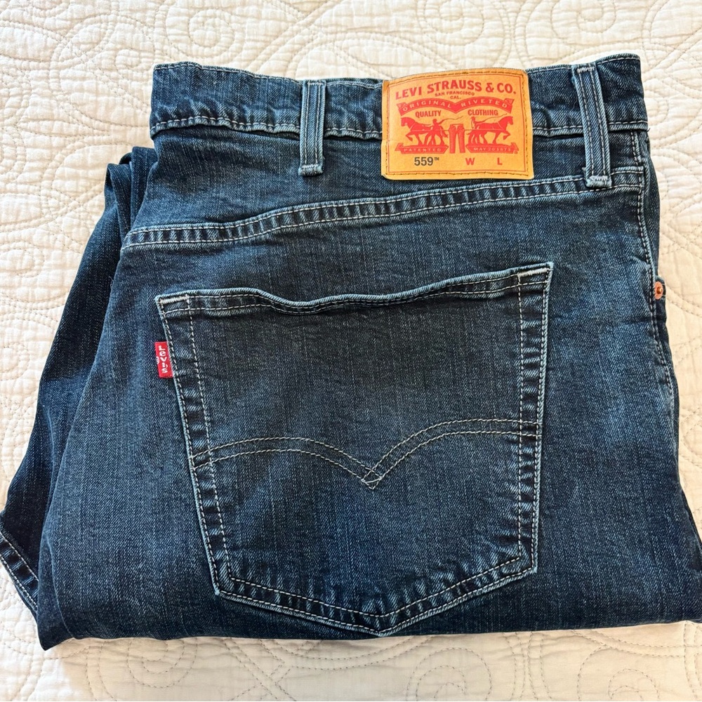 Levi's Men’s Dark Blue 559 Relaxed Fit Jeans W: 44 L:34
